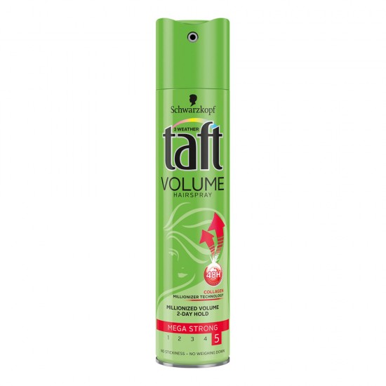 Taft lak 250 ml Mega strong and volume effect