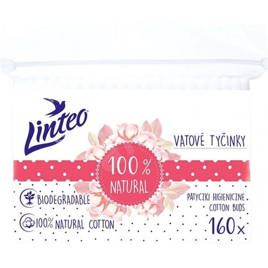 Vatové tyčinky Linteo papierové 160ks zip
