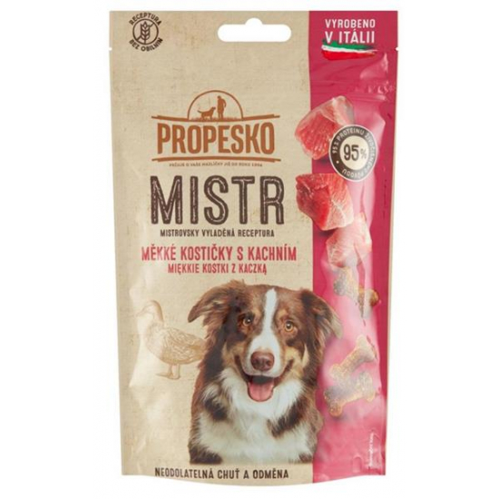 Propesko Mistr Snak pre psov kačacie kostičky 90g