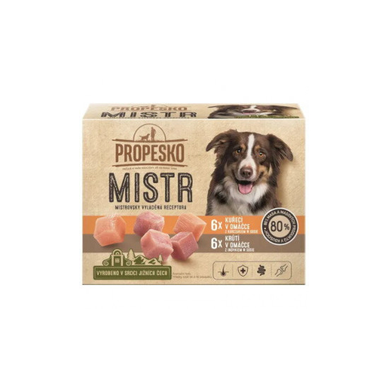 Propesko Mistr kapsičky pre psov 12x85g (kura, morka)
