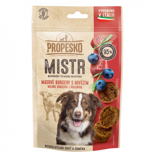 Propesko Mistr Snack pre psov hovädzie mini burgery 60g