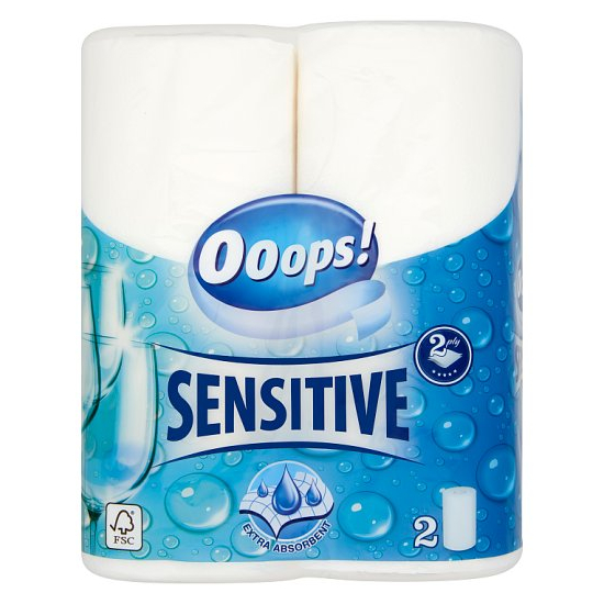 Ooops! Kuchynské utierky Sensitive 2rol/2vrstvové
