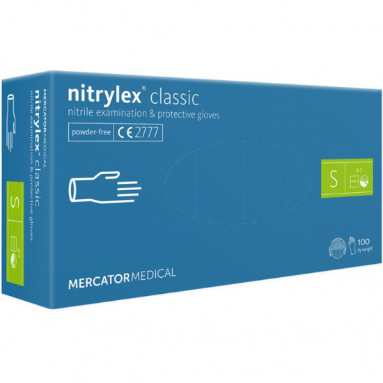 Mercator Nitrilové rukavice classic S 100ks modré