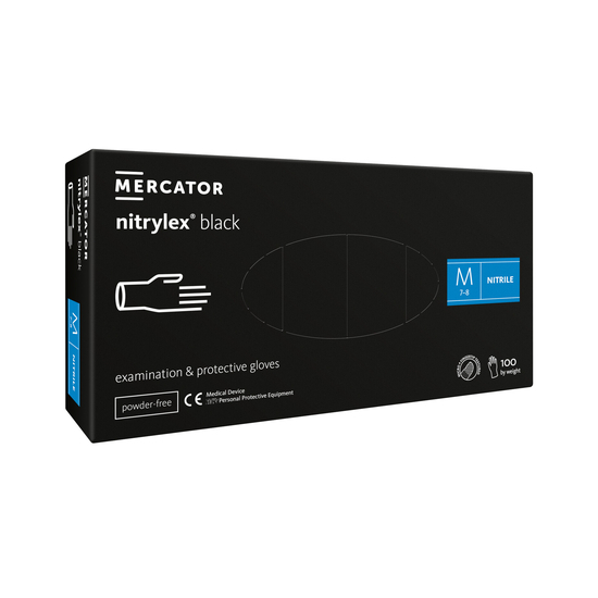 Mercator Nitrilové rukavice M 100ks čierne