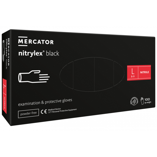 Mercator Nitrilové rukavice L 100ks čierne