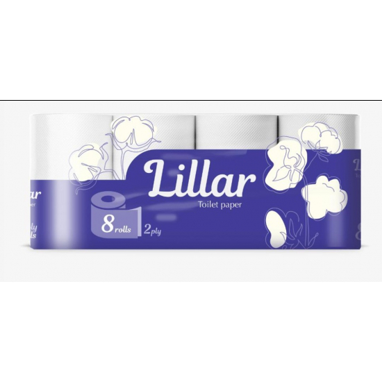 Lillar Toaletný papier 8rol/2vrstv./19m/160 ústržk.