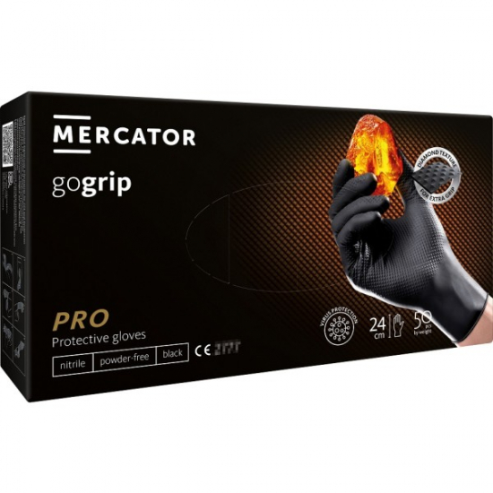 Mercator Nitrilové rukavice Gogrip L 50ks čierne