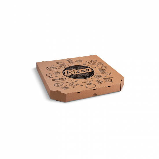 Pizza krabica 33x33x3/100ks, hnedá s potlačou