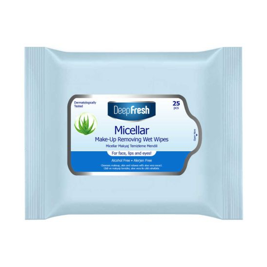 DeepFresh vlhčené utierky odličovacie 25ks Aloe vera
