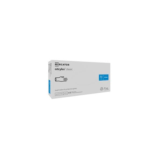 Mercator Nitrilové rukavice classic M 100ks biele