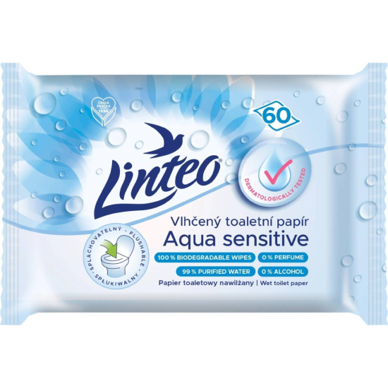 Linteo vlhčený toaletný papier Aqua Sensitive 60ks