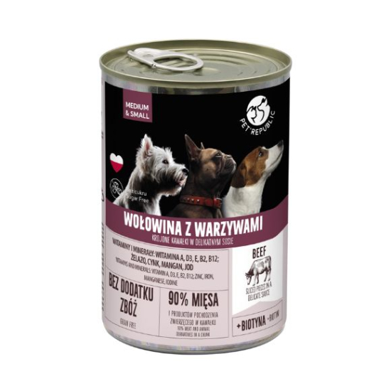 PET REPUBLIC konzerva pre psov Hovädzia 400g