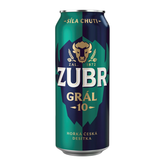 ZUBR Grál 10, svetlé pivo 4,2% v plech. 0,5L