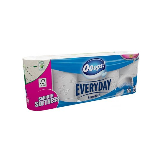 Ooops! Toaletný papier Everyday Sensitive 3vrstv./10 rol
