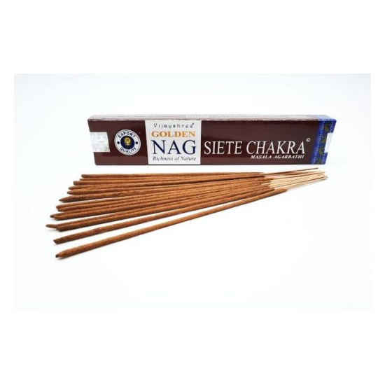 ZENHOME Vonné paličky Golden Nag 7 Chakra 100% natural 15ks/bal