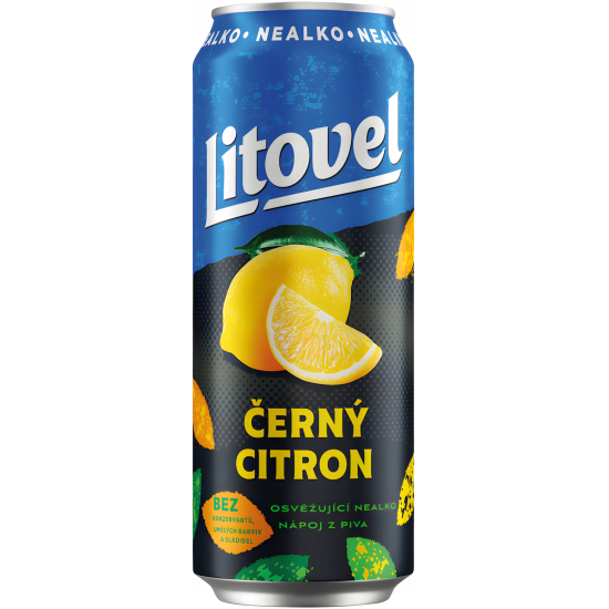 LITOVEL Černý citron nealko 0,5L plech.