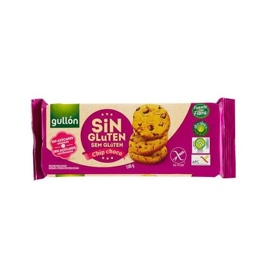 Gullón Keksy bezlepkové s kúskami čokolády, so sladidlom 130g