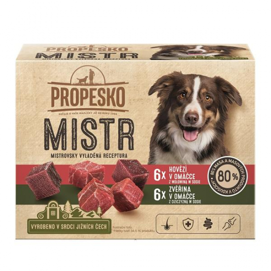 Propesko Mistr kapsičky pre psov 12x100g (hovädzí, zverina)